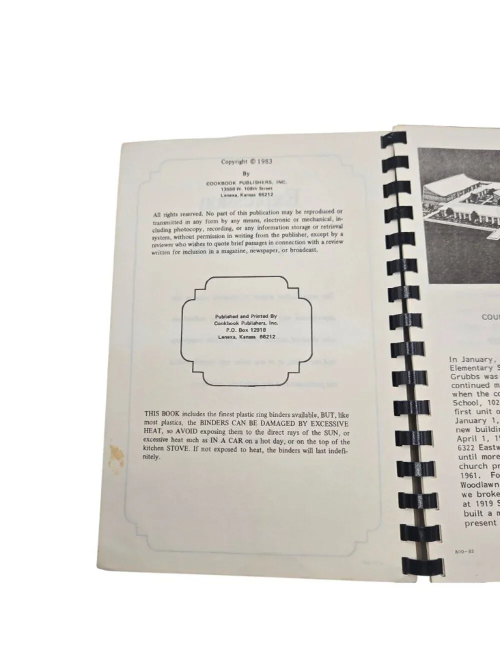 Countryside Christian Church Cookbook Wichita KS 1983 Womens Christian Council